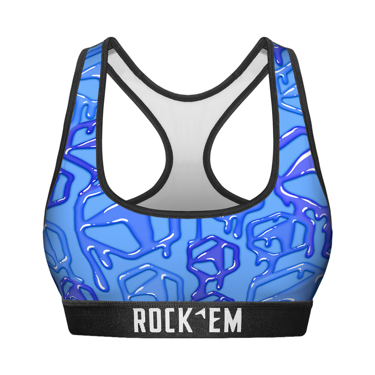 Women's Sports Bra - Hex Drip (Cobalt) - {{variant_title}}