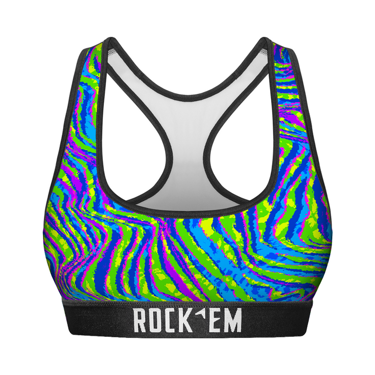 Women's Sports Bra - Neon Wave - {{variant_title}}