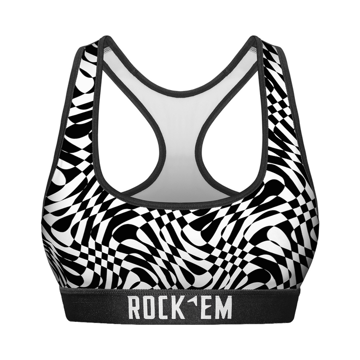 Women's Sports Bra - Wavy Checkers - {{variant_title}}