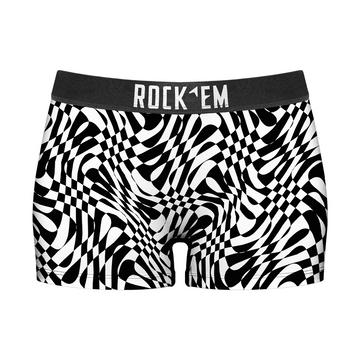 Women's Boy Shorts - Wavy Checkers