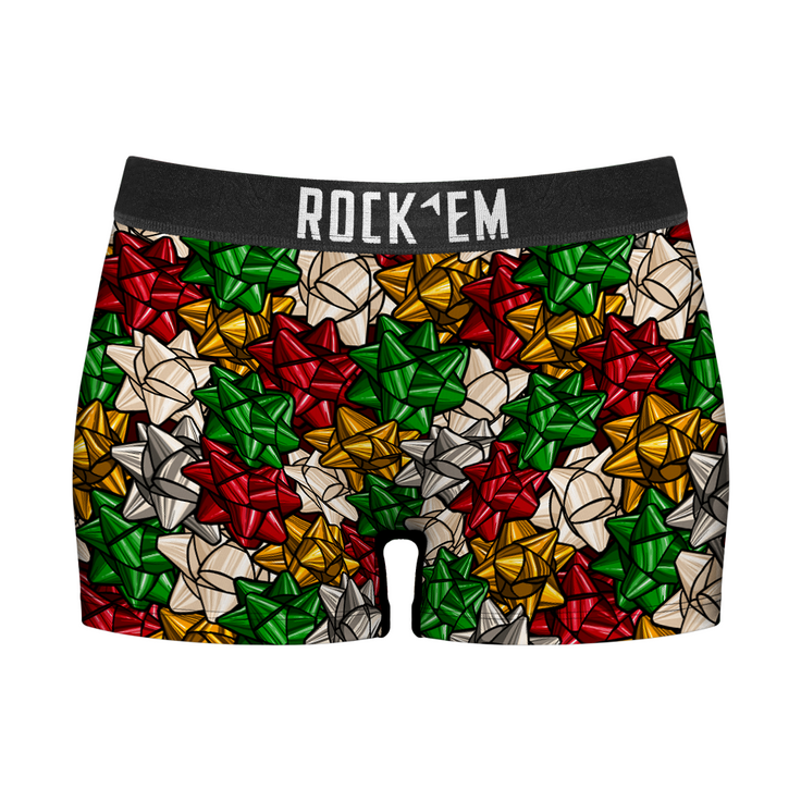 Women's Boy Shorts - Gift Bows - {{variant_title}}