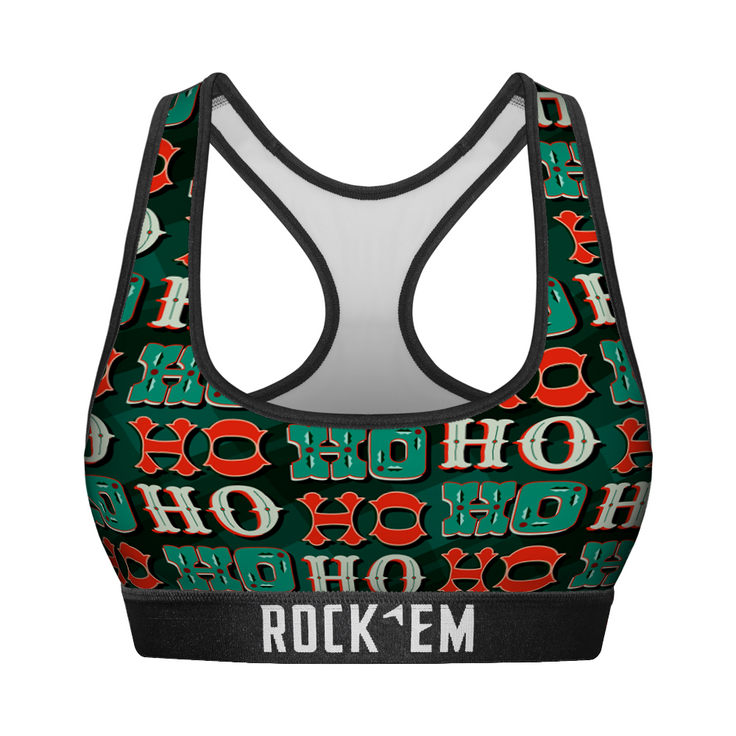 Women's Sports Bra - Ho Ho Ho Pattern - {{variant_title}}