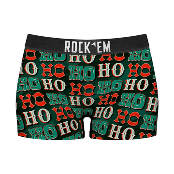 Women's Boy Shorts - Ho Ho Ho Pattern