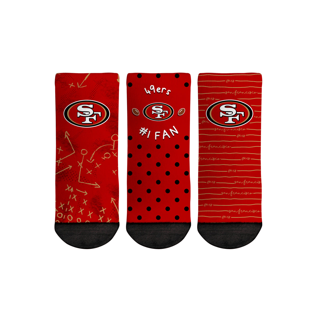 San Francisco 49ers - Number 1 Fan 3-Pack (Toddler) – Rock 'Em Socks