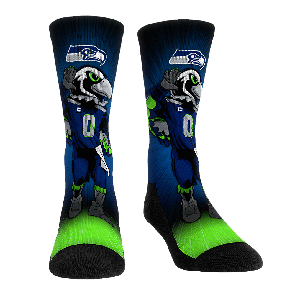 Seattle Seahawks Socks - Mascot Pump Up! - NFL Socks - Rock 'Em Socks