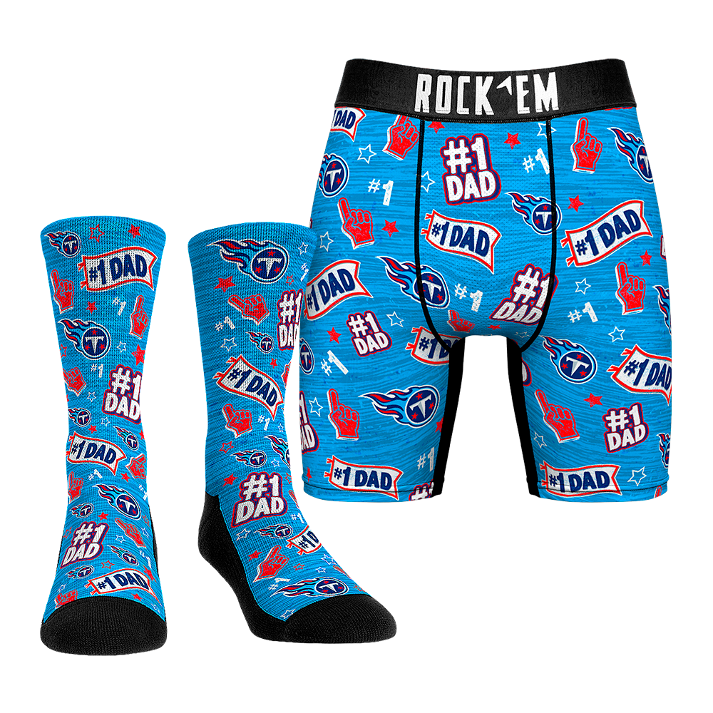 Boxer Briefs - Tennessee Titans - #1 Dad (Socks & Boxers Combo) - {{variant_title}}