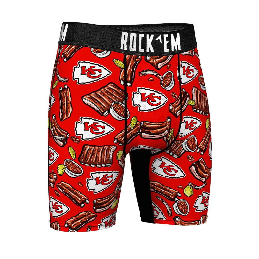 Kansas City Chiefs - Rock 'Em Boxer Briefs - KC BBQ Underwear - Rock ...