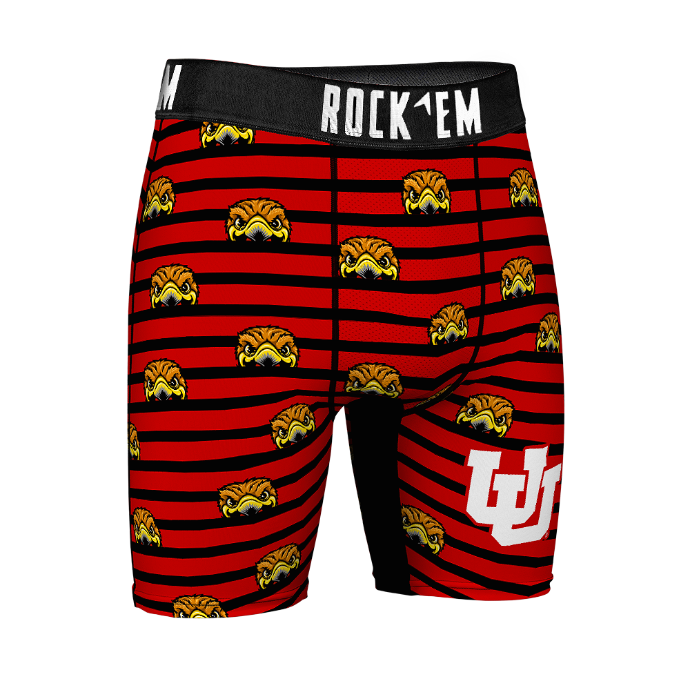 Utah Utes - Boxer Briefs - Peek-A-Boo Stripes - Rock 'Em Socks