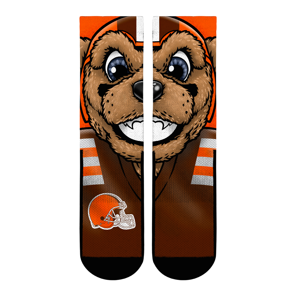 Cleveland Browns - Split Face Mascot - NFL Socks - Rock 'Em Socks