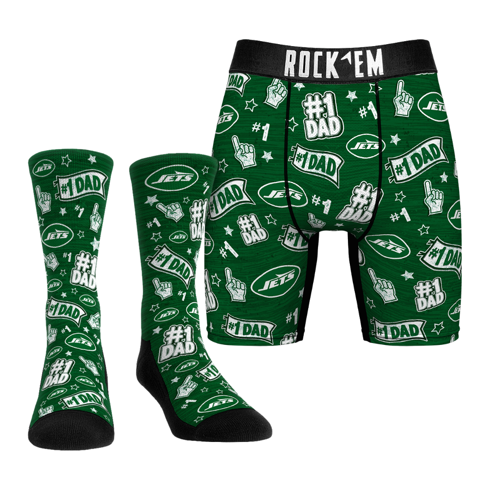 Boxer Briefs - New York Jets - #1 Dad (Socks & Boxers Combo) - {{variant_title}}