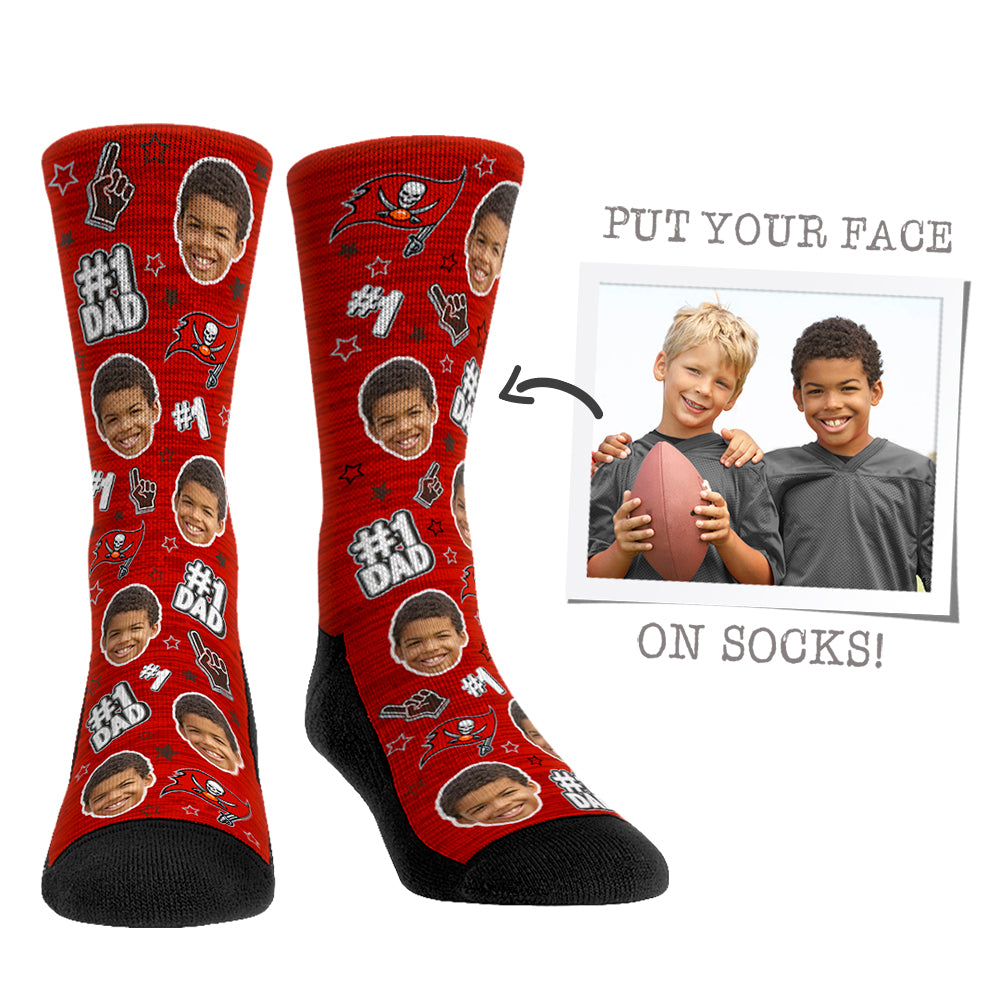 Custom Face Socks - Tampa Bay Buccaneers  - #1 Dad - {{variant_title}}