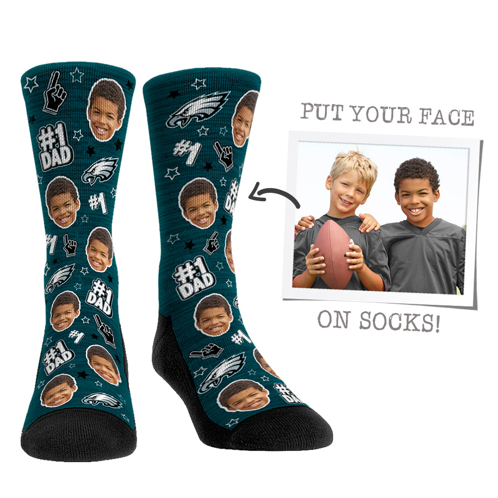Custom Face Socks - Philadelphia Eagles  - #1 Dad - {{variant_title}}