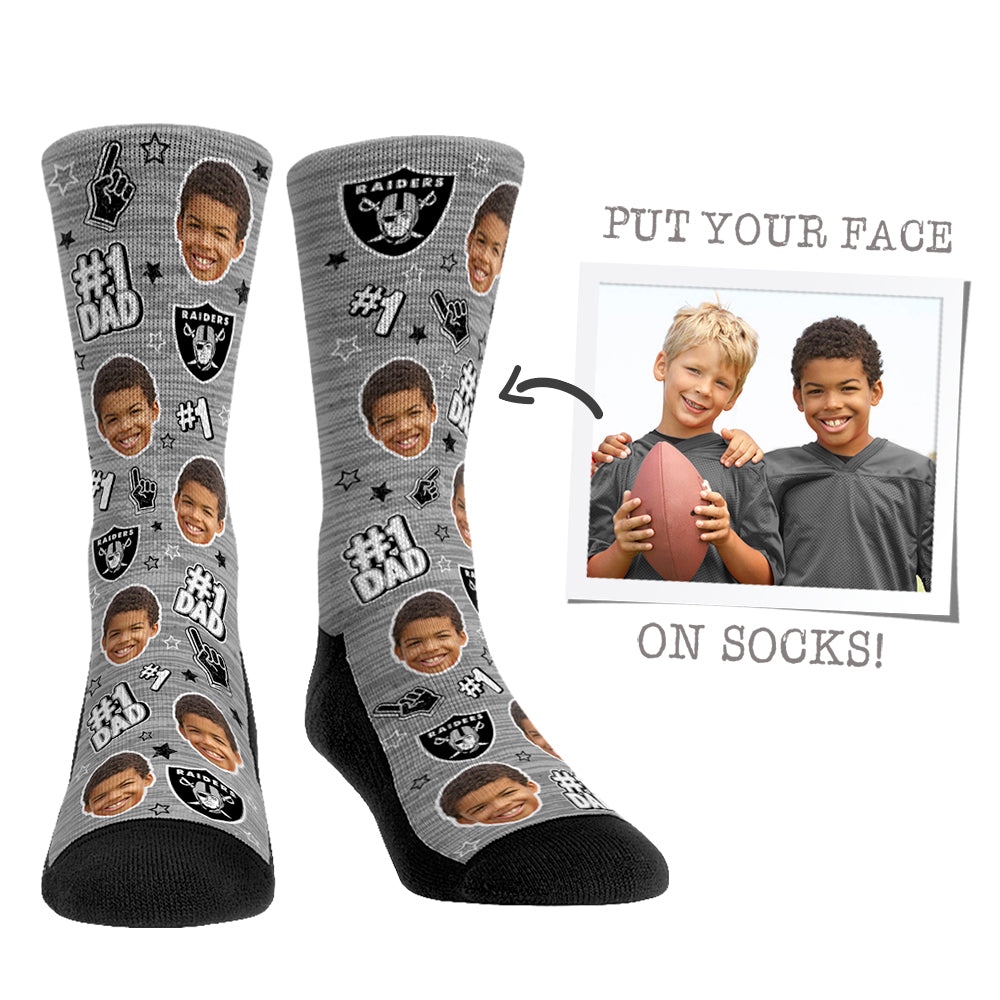 Custom Face Socks - Las Vegas Raiders  - #1 Dad - {{variant_title}}
