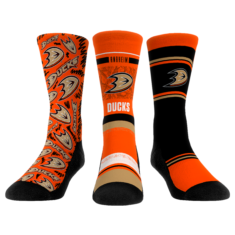 Anaheim Ducks Socks - 3-Pack - NHL Socks - Rock 'Em Socks