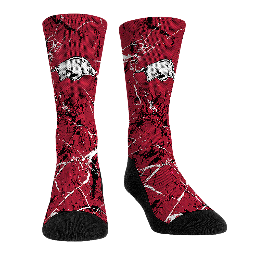 Arkansas Razorbacks - Cracked Marble – Rock 'Em Socks