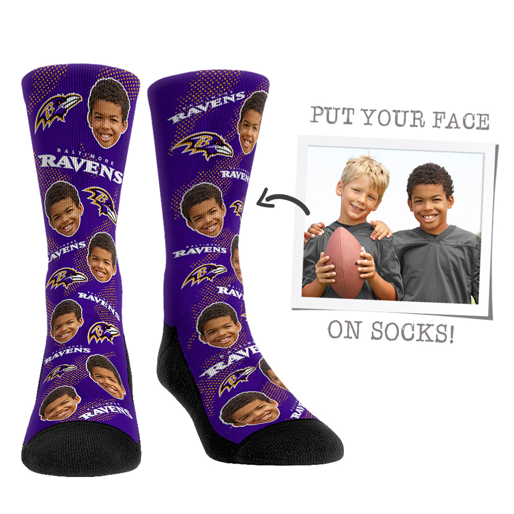 Custom Face Socks - Baltimore Ravens - {{variant_title}}