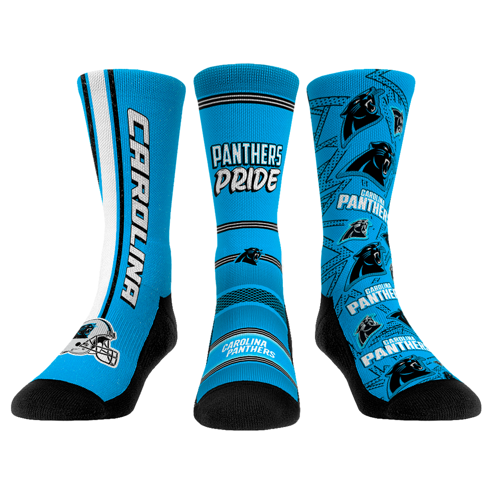 Carolina Panthers Socks - Team Spirit 3-Pack - NFL Socks - Rock 'Em Socks