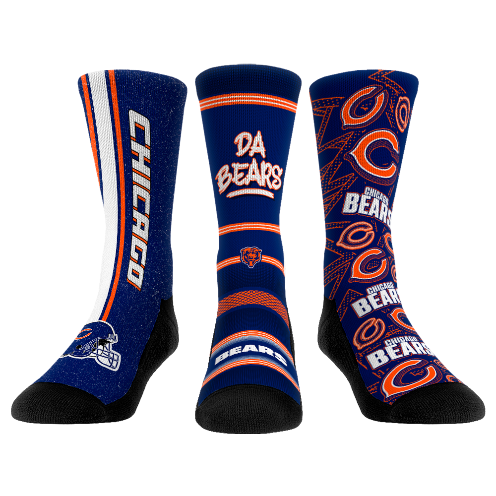 Chicago Bears Socks - Team Spirit 3-Pack - NFL Socks - Rock 'Em Socks