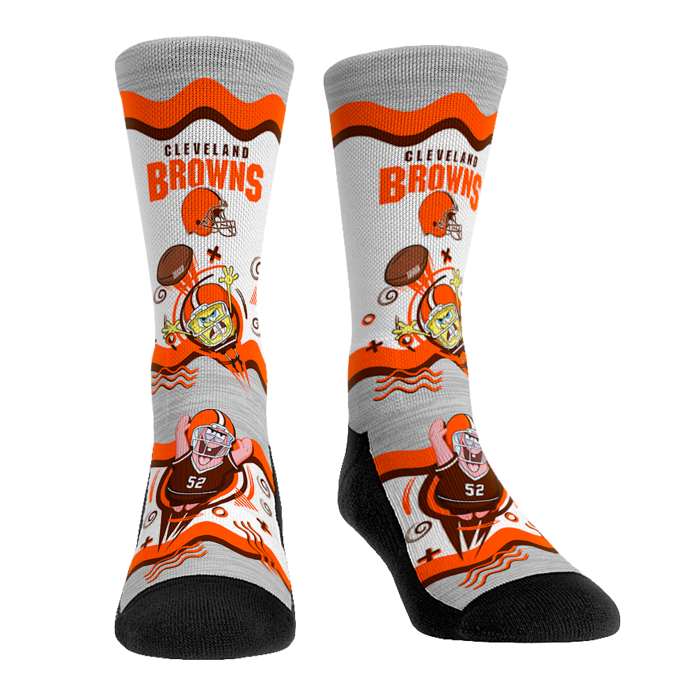 Cleveland Browns - SpongeBob SquarePants Socks - Heather - Rock 'Em Socks