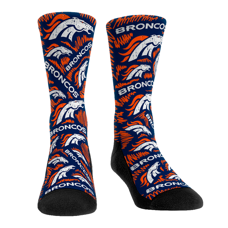 Denver Broncos - Logo Sketch - L/XL (sz 9-13) / Navy