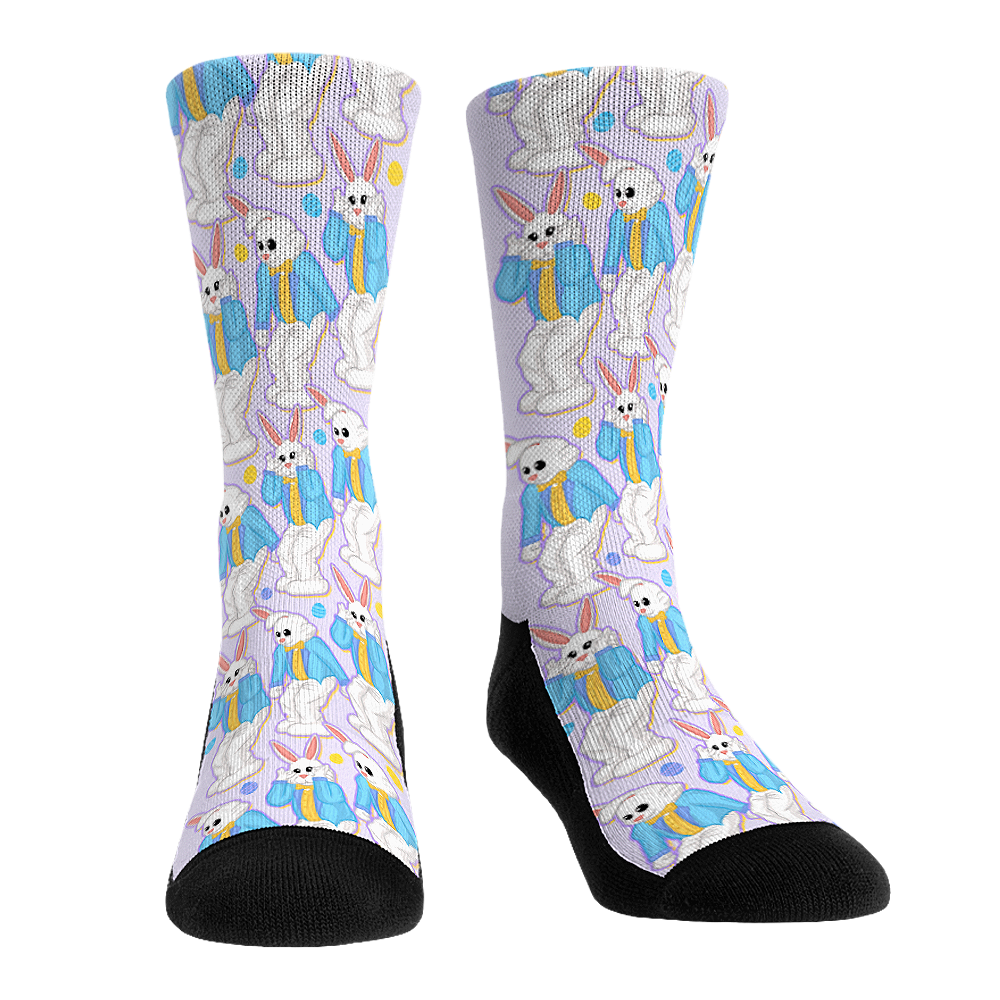 Bunny Racing Socks Easter Bunny Griddy - Easter Socks - Rock 'Em Socks