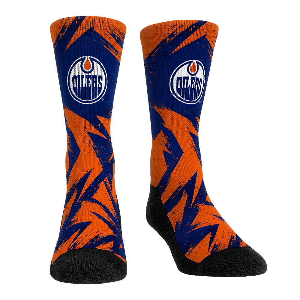 Edmonton Oilers Socks Game Paint NHL Socks Rock 'Em Socks