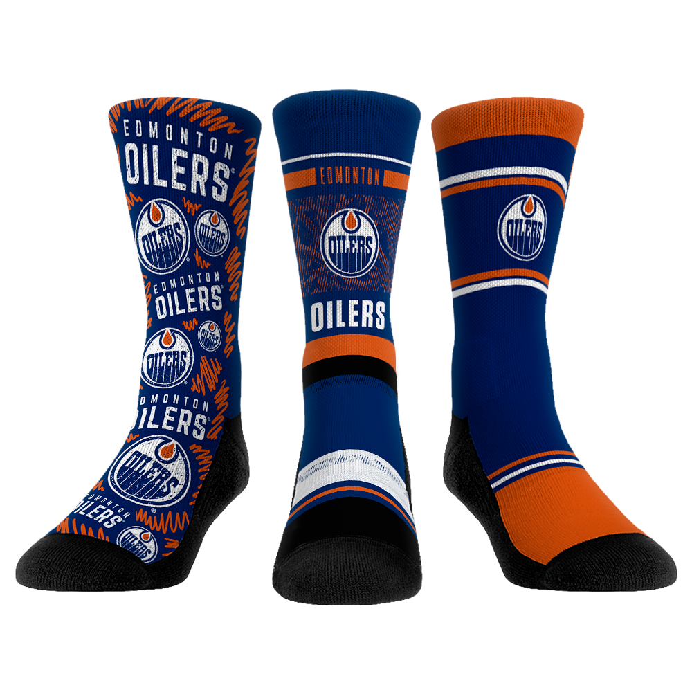 Edmonton Oilers Socks - 3-Pack - NHL Socks - Rock 'Em Socks