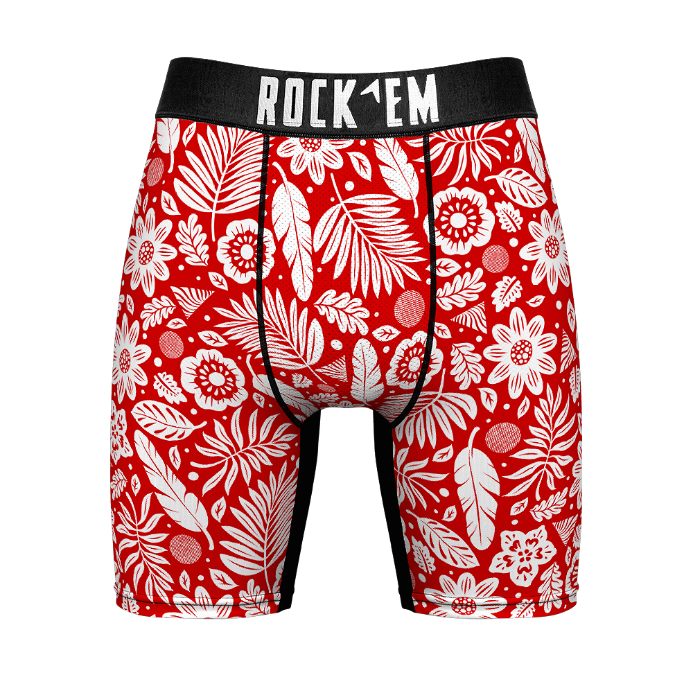Boxer Briefs - Floral Red - {{variant_title}}