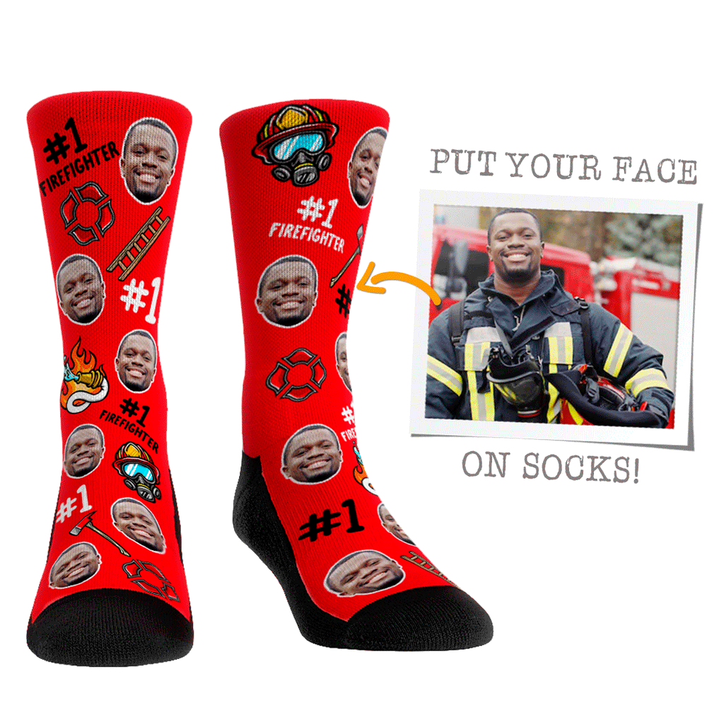 Custom Face Socks - #1 Firefighter - {{variant_title}}