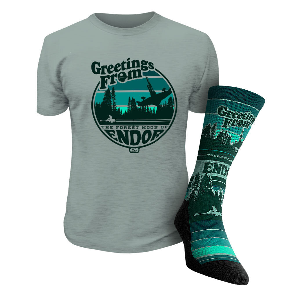 Greetings From Endor - T-Shirt & Socks Combo - L/XL (sz 9-13) / S