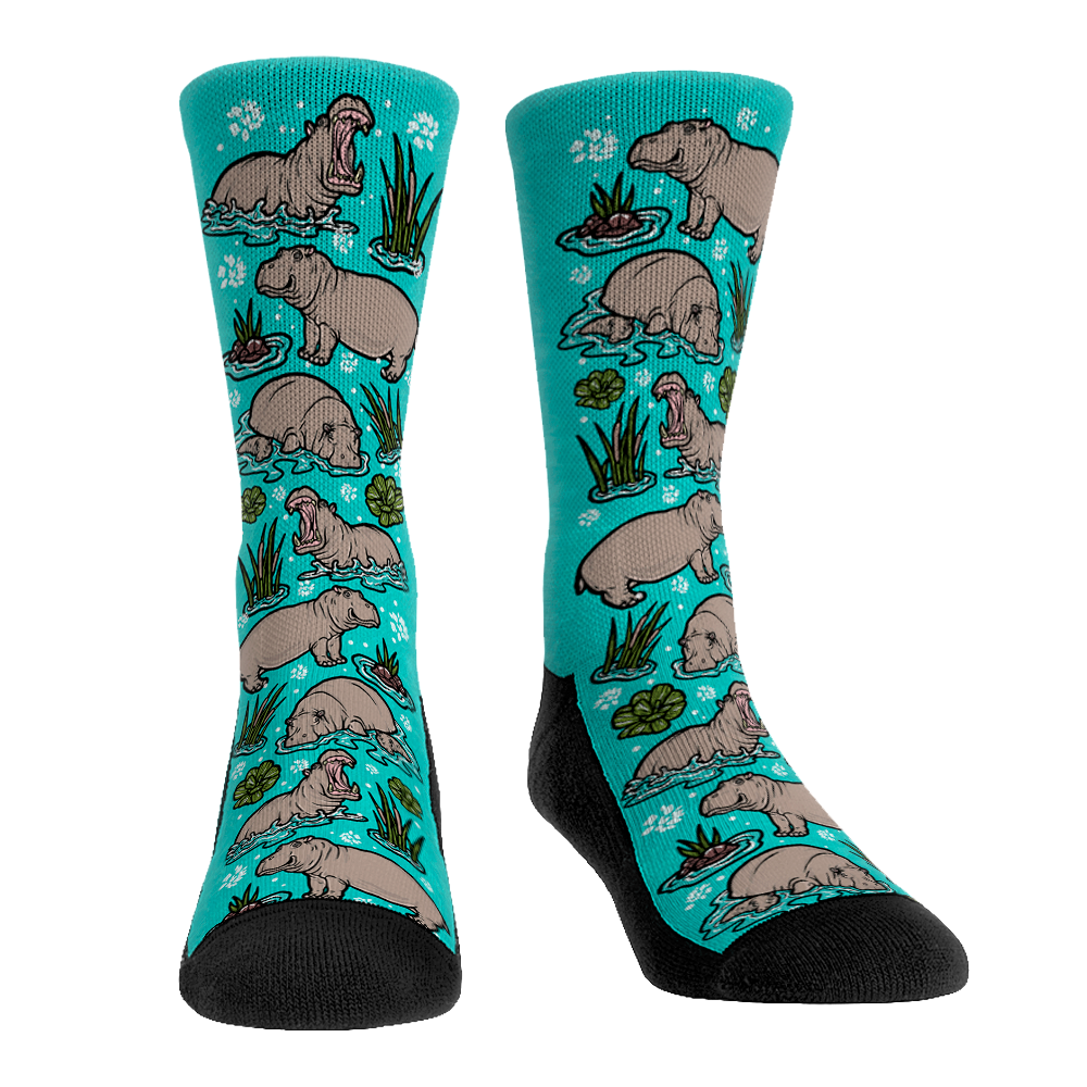 Hippos Socks - Hippos All-Over - Animals Collection - Rock 'Em Socks