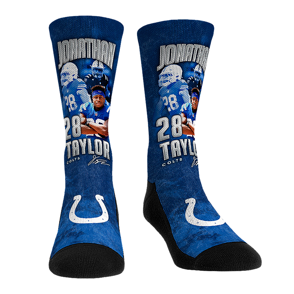 Jonathan Taylor Socks - Indianapolis Colts Socks - Rock 'Em Socks - NFL