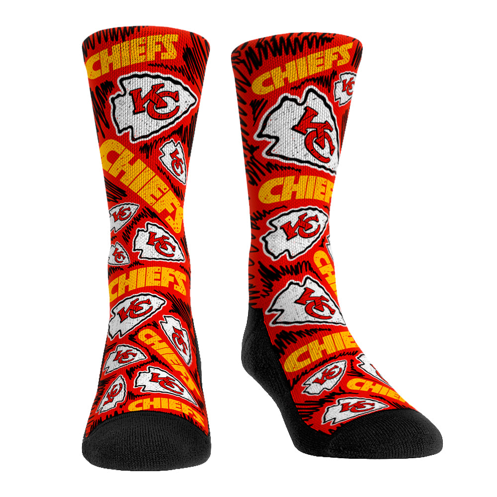 Kansas City Chiefs - Logo Sketch - NFL Socks - Rock 'Em Socks