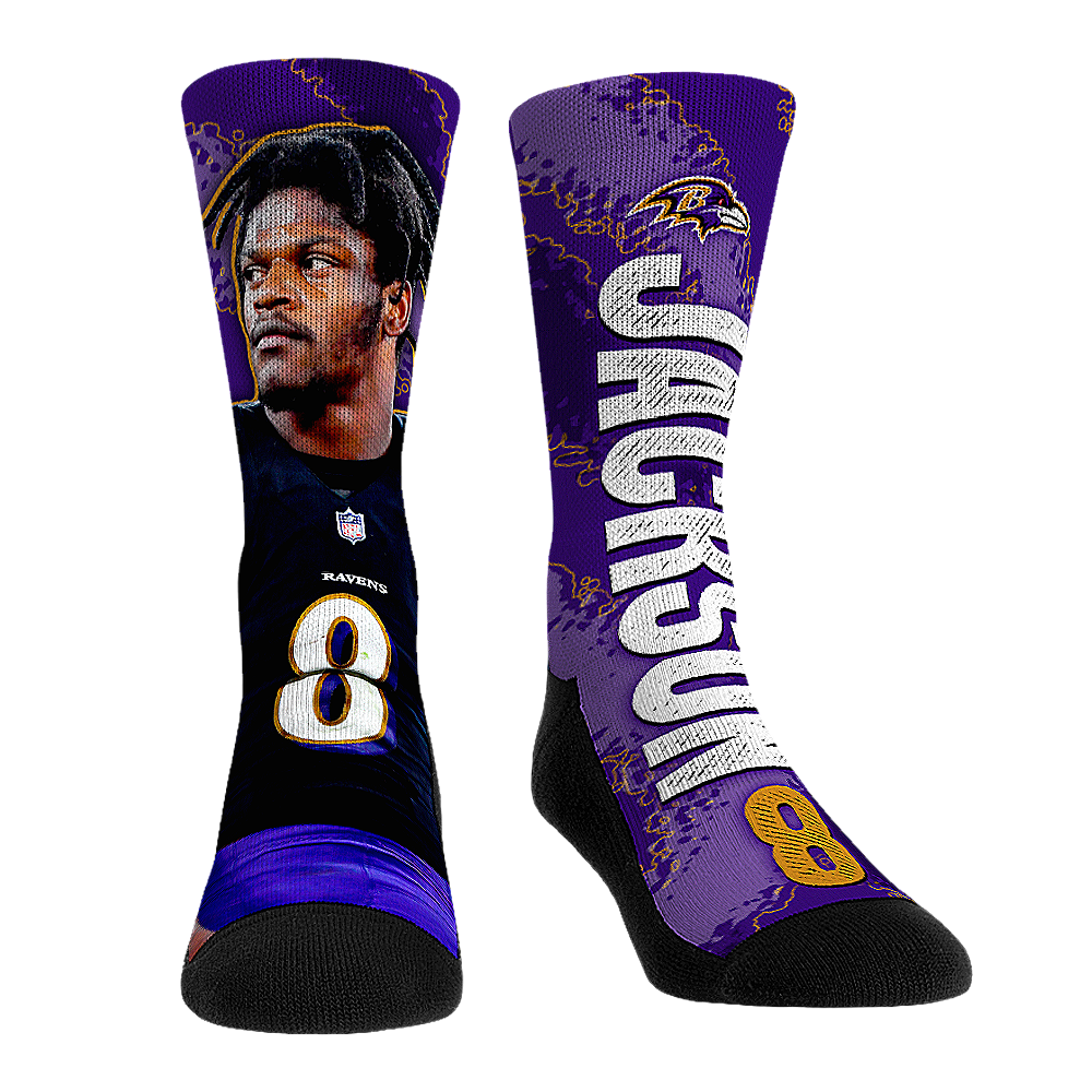 Lamar Jackson Socks - Baltimore Ravens Socks - Rock 'Em Socks - NFL