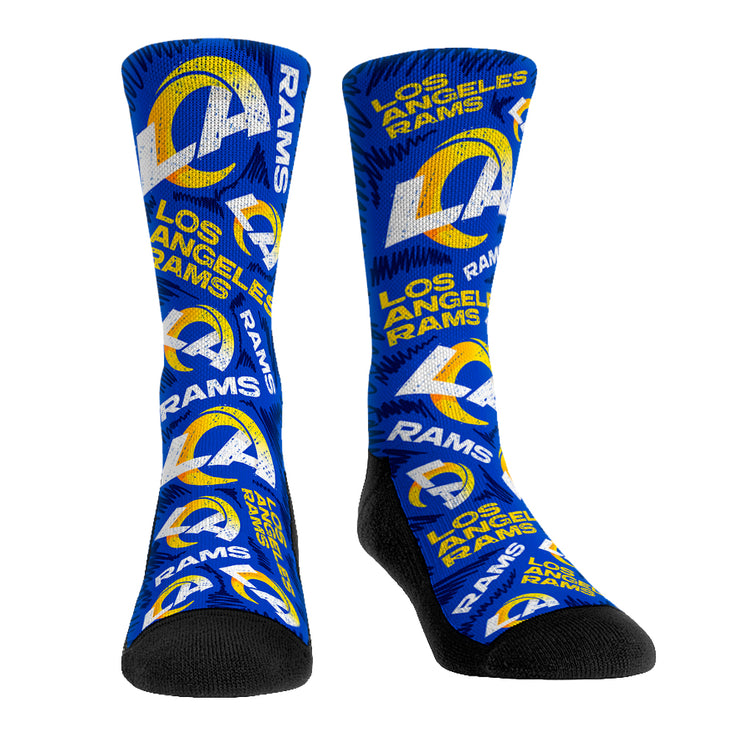 Los Angeles Rams - Logo Sketch - L/XL (sz 9-13) / Rams Royal