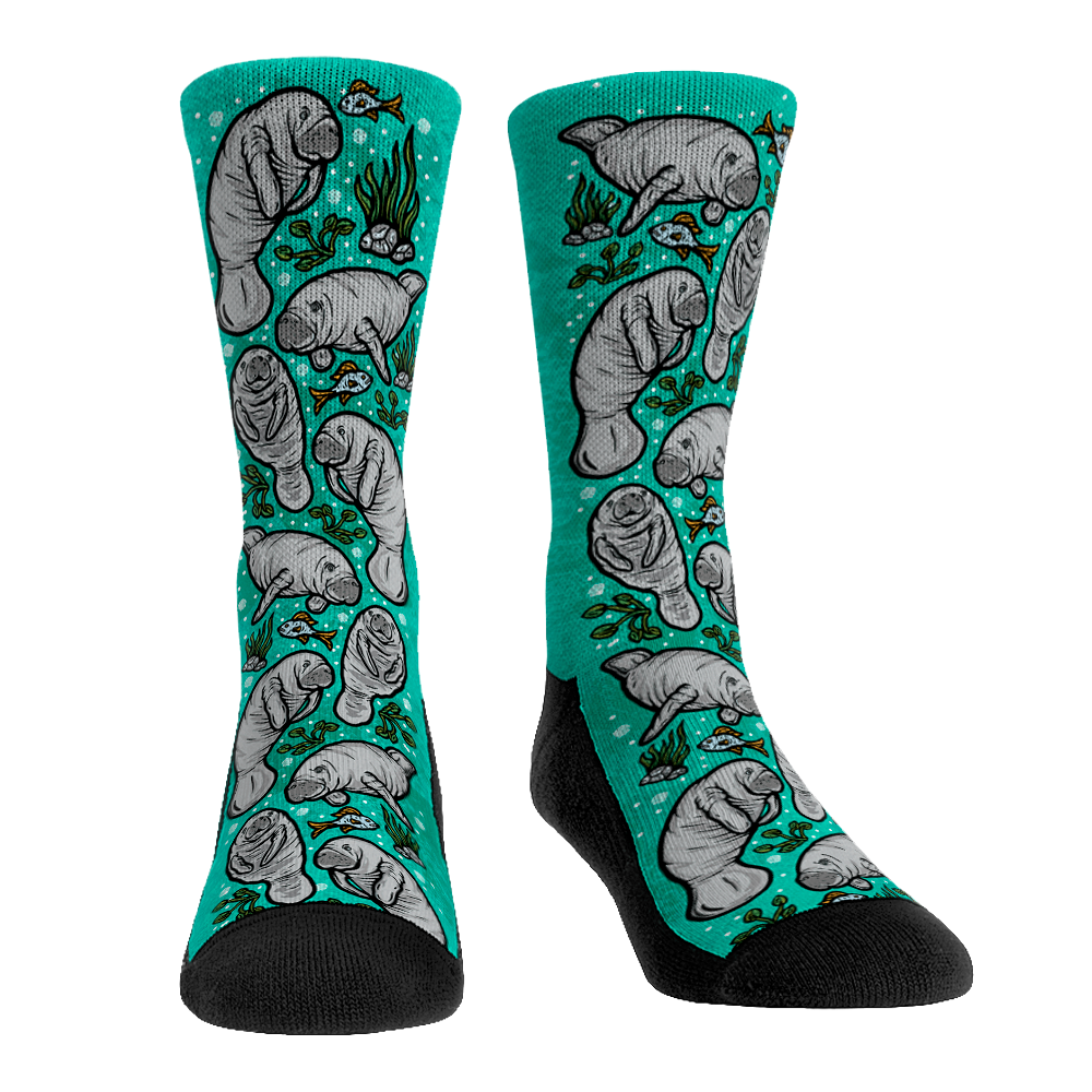 Manatees Socks - Manatees All-over - Animals Collection - Rock 'em Socks