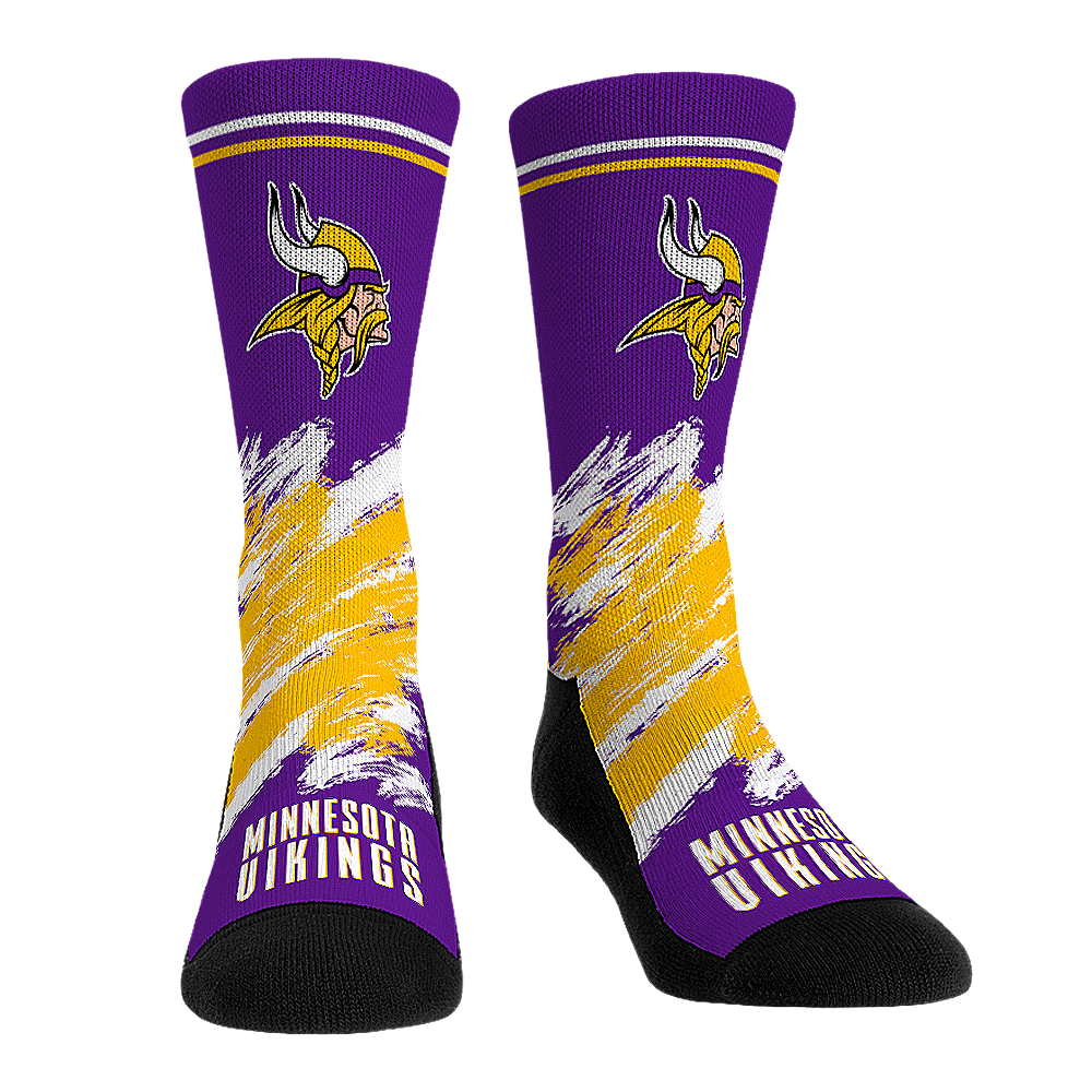 Nfl Pattern Socks Minnesota Vikings Socks - Throwback Paint - NFL Socks - Rock 'Em Socks