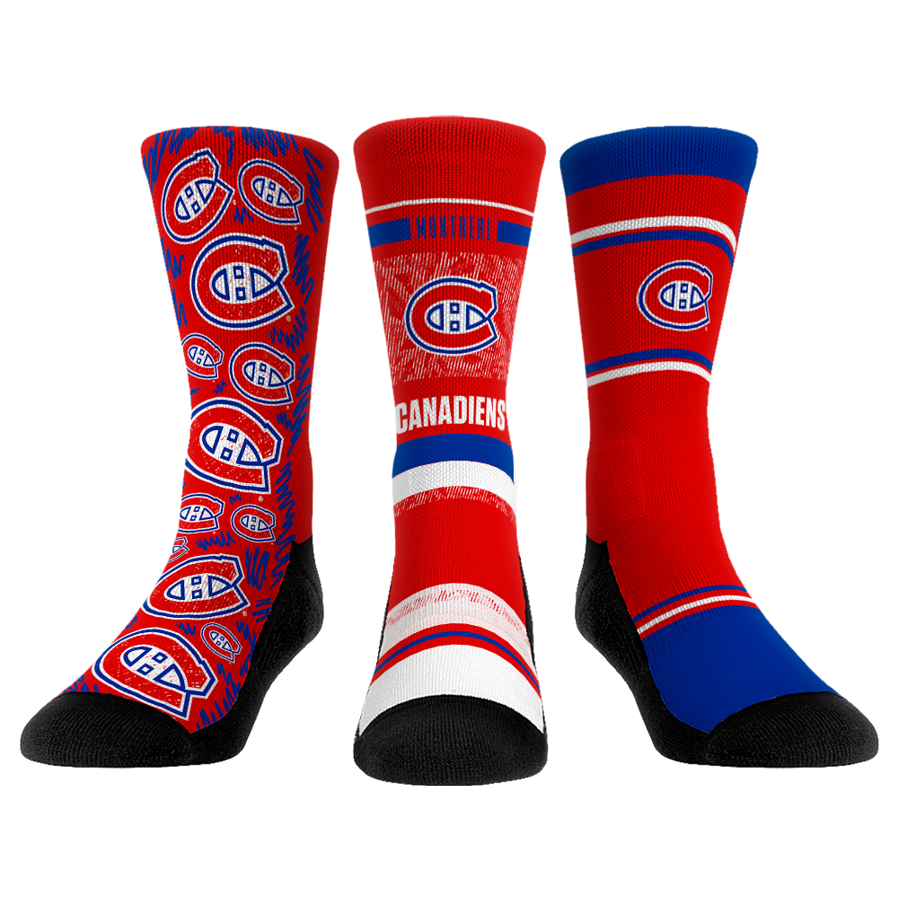 Montreal Canadiens Socks - 3-Pack - NHL Socks - Rock 'Em Socks