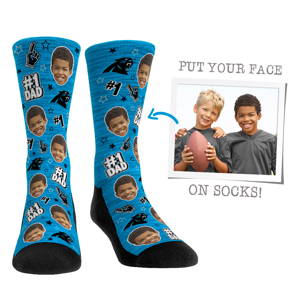 Custom Face Socks - Carolina Panthers  - #1 Dad - {{variant_title}}