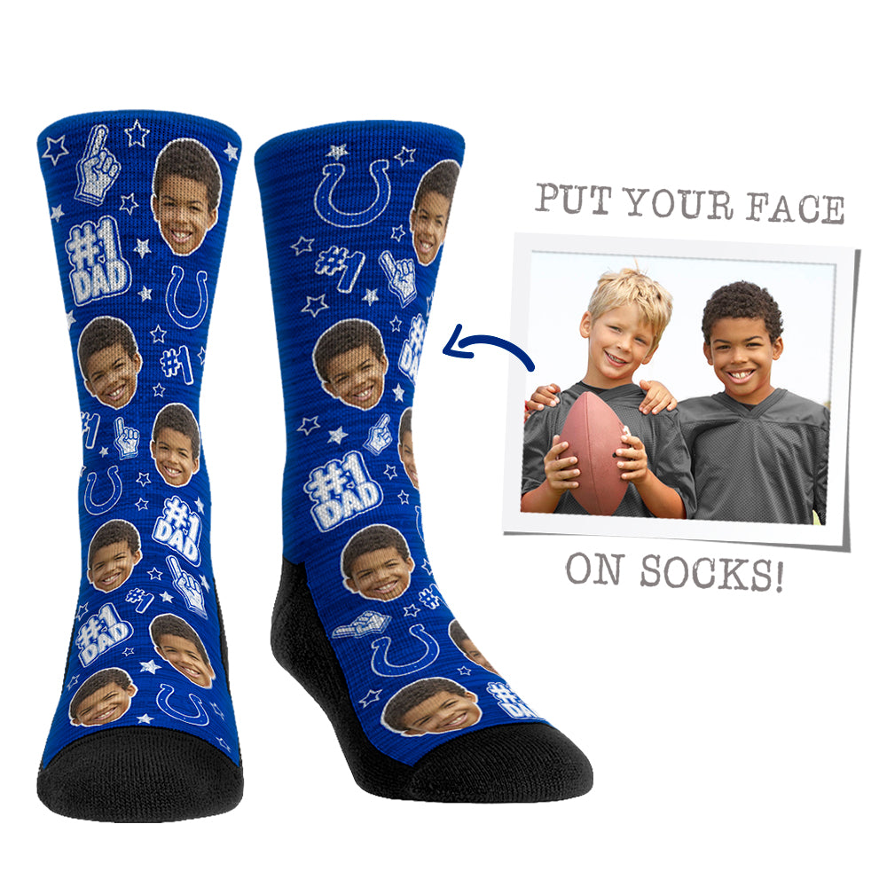 Custom Face Socks - Indianapolis Colts  - #1 Dad - {{variant_title}}