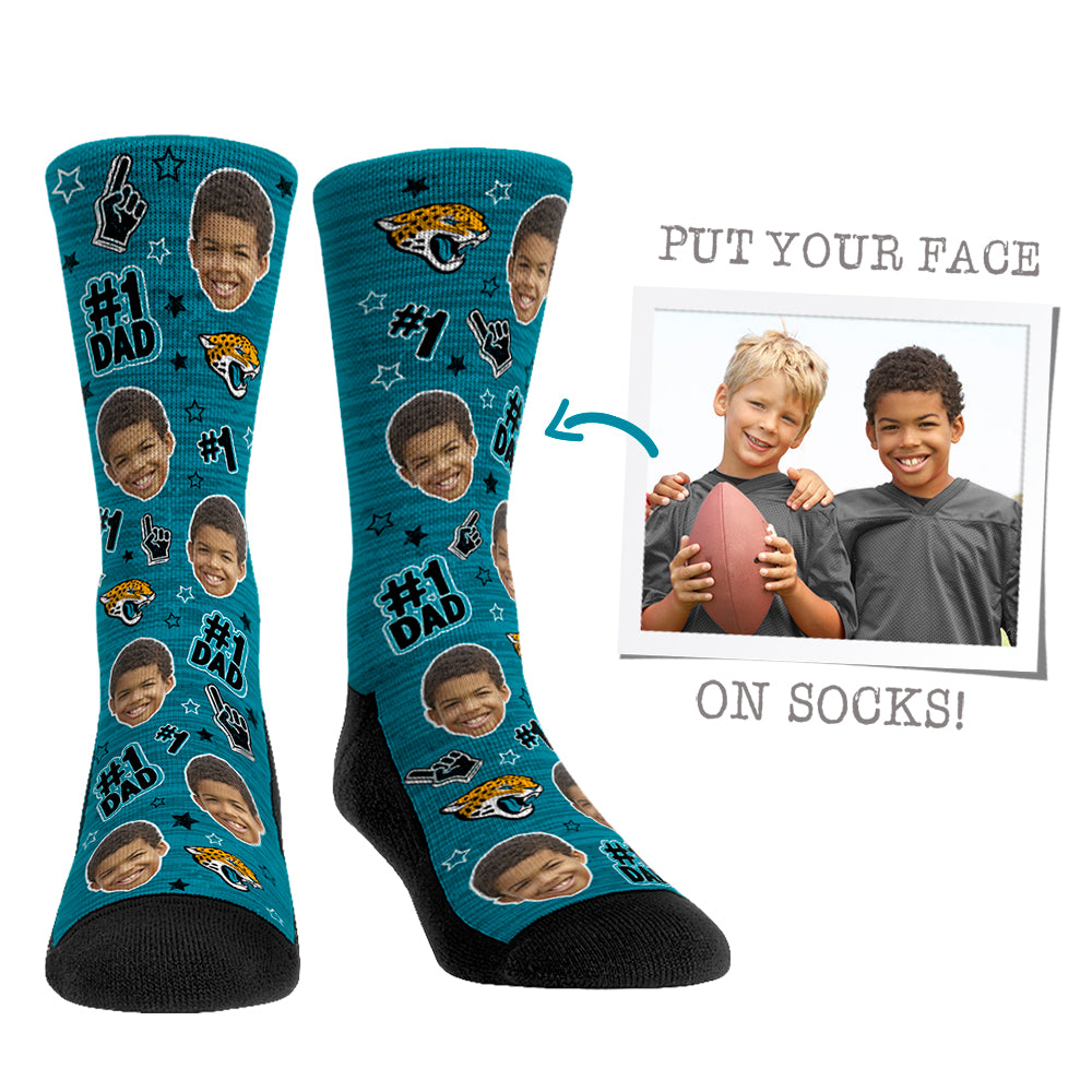Custom Face Socks - Jacksonville Jaguars  - #1 Dad - {{variant_title}}