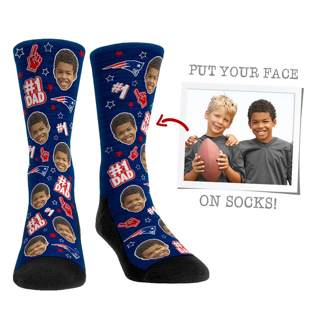 Custom Face Socks - New England Patriots  - #1 Dad - {{variant_title}}