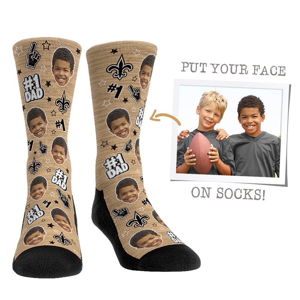 Custom Face Socks - New Orleans Saints  - #1 Dad - {{variant_title}}