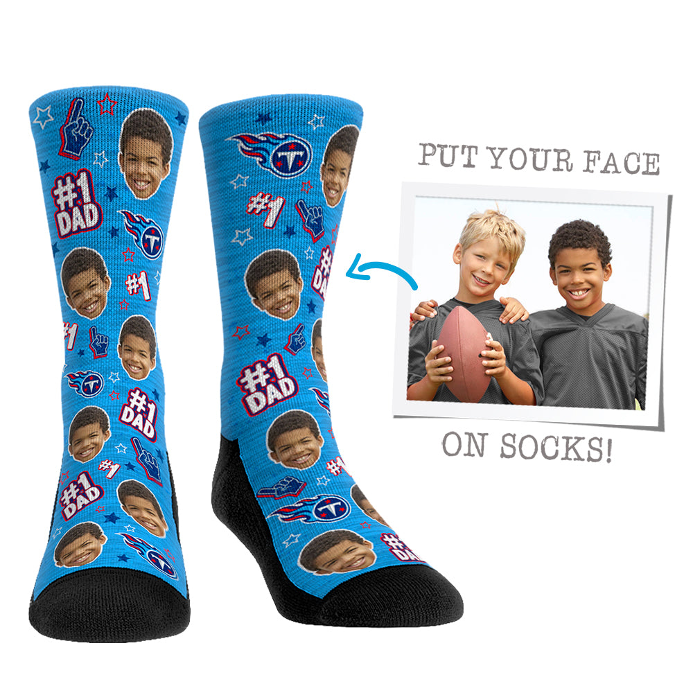 Custom Face Socks - Tennessee Titans  - #1 Dad - {{variant_title}}