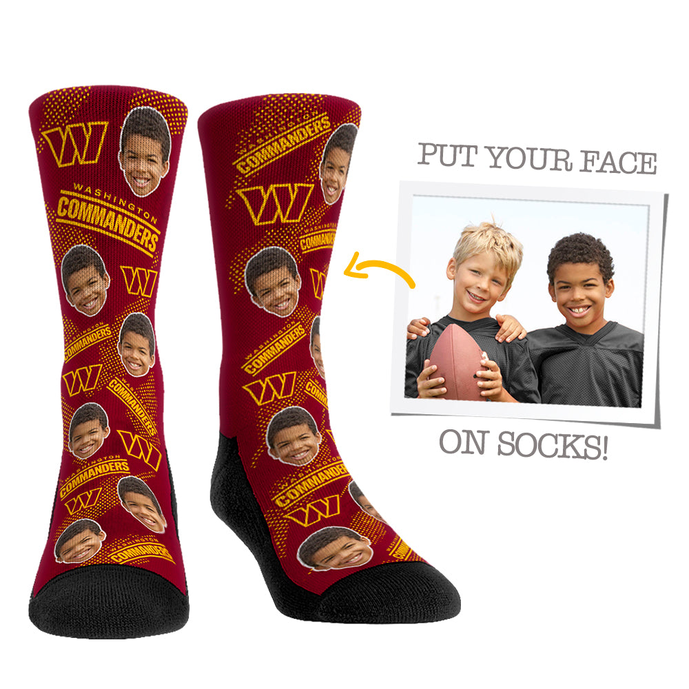 Custom Face Socks - Washington Commanders - {{variant_title}}