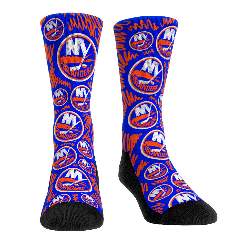 New York Islanders - Logo Sketch - NHL Socks - Rock 'Em Socks