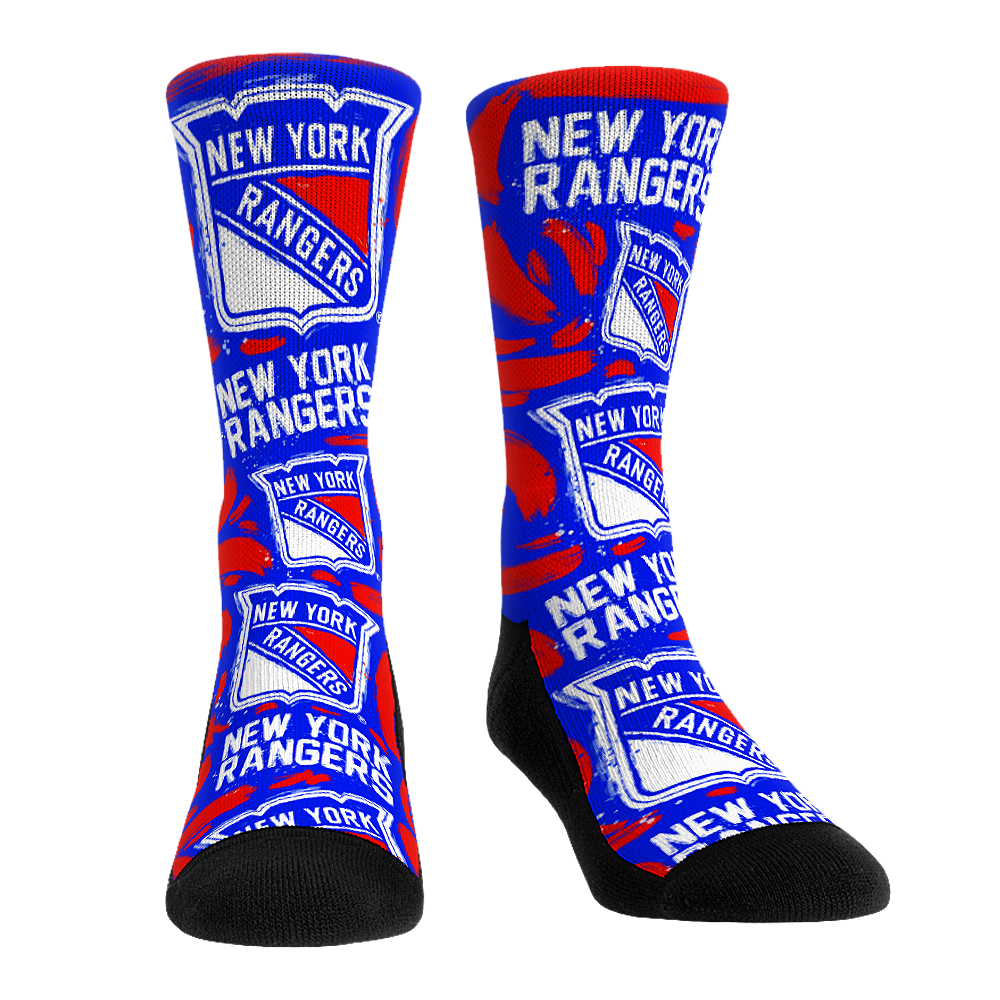 New York Rangers Socks - Logo Paint - NHL Socks - Rock 'Em Socks