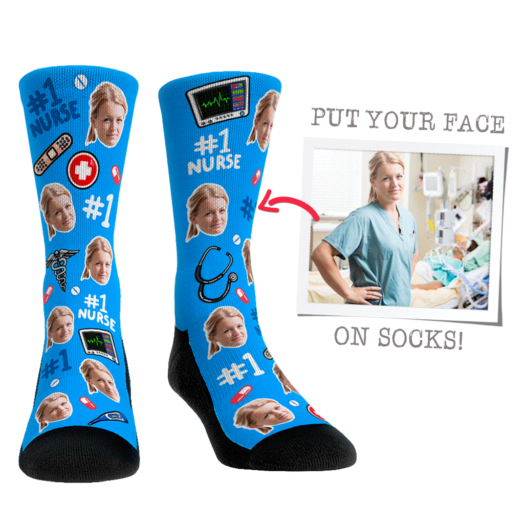 Custom Face Socks - #1 Nurse - {{variant_title}}