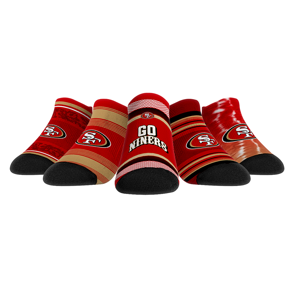 San Francisco 49ers Socks - Low Cut 5-Pack- NFL Socks - Rock 'Em Socks