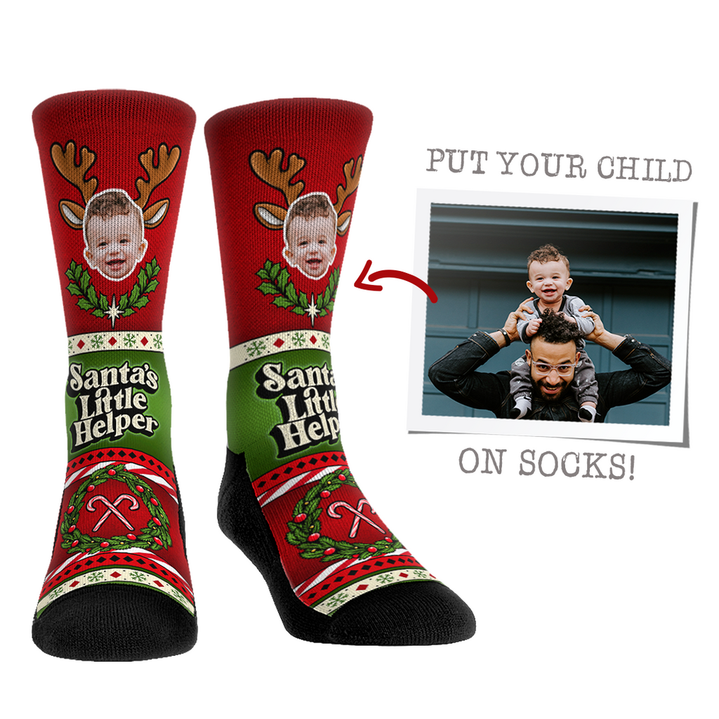 Custom Face Socks - Santa's Little Helper - {{variant_title}}